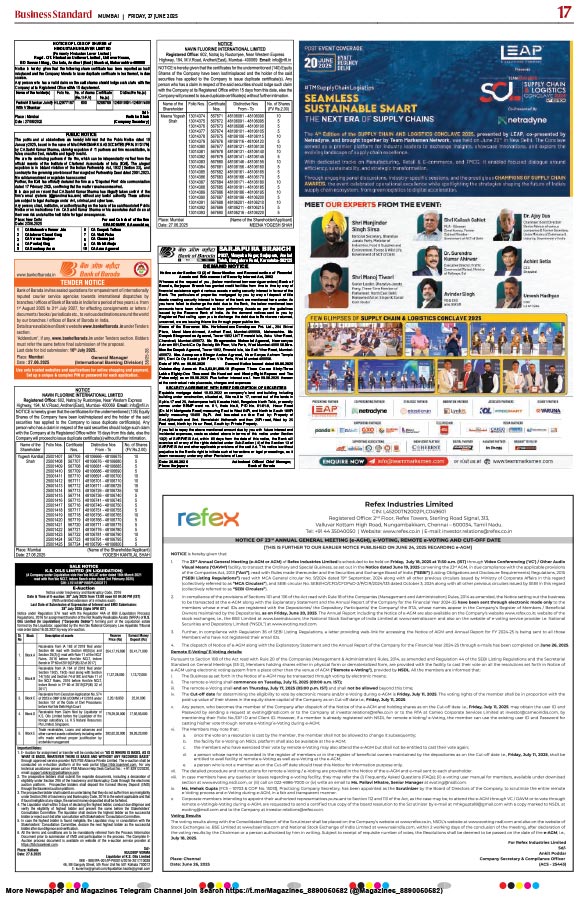 SCl 2025 Print Ad Business Standard Mumbai